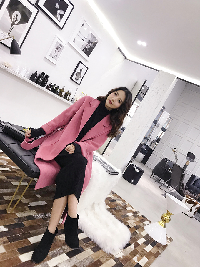 Chống mùa đặc biệt giải phóng mặt bằng 2018 mùa thu và mùa đông áo len mới hai mặt cashmere áo khoác nữ áo dài áo phao nữ