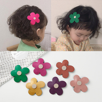 Korean version of the new baby super cute flower hairclip girl sweet dont hurt hair BB clip little girl side banger clip