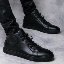 Mens high board shoes mens autumn new wild shoes mens trendy shoes Korean version of the tide increase leisure British mens shoes
