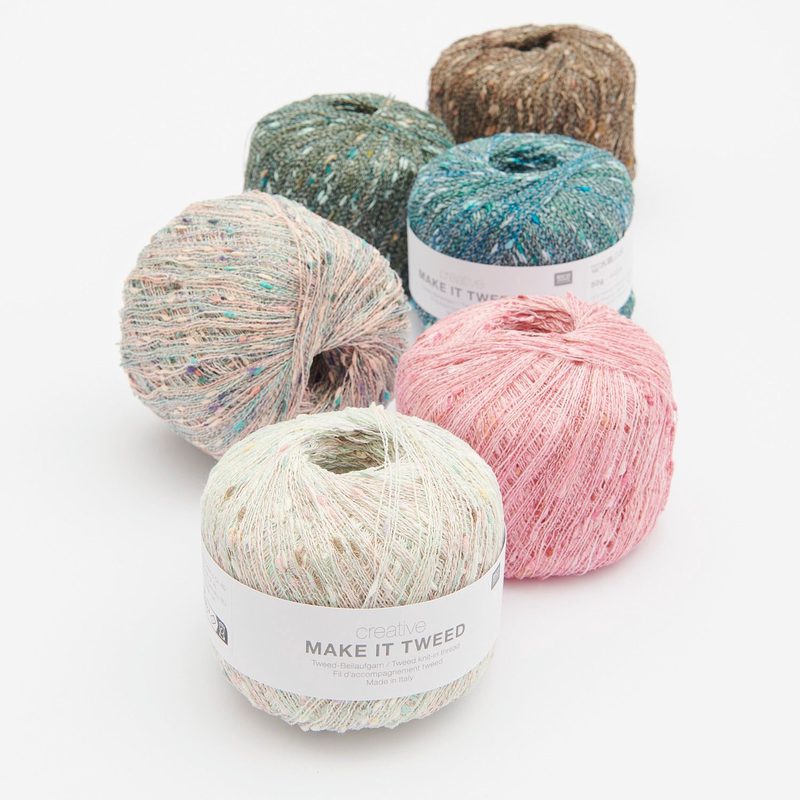 Rico Design Make It Tweed Rainbow Glitter Chunky Yarn Companion Knitting Crochet Thread