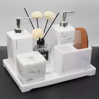 Electric toothbrush holder cosmetic room cotton stick box tray light luxury model room bathroom wash set ornaments European style