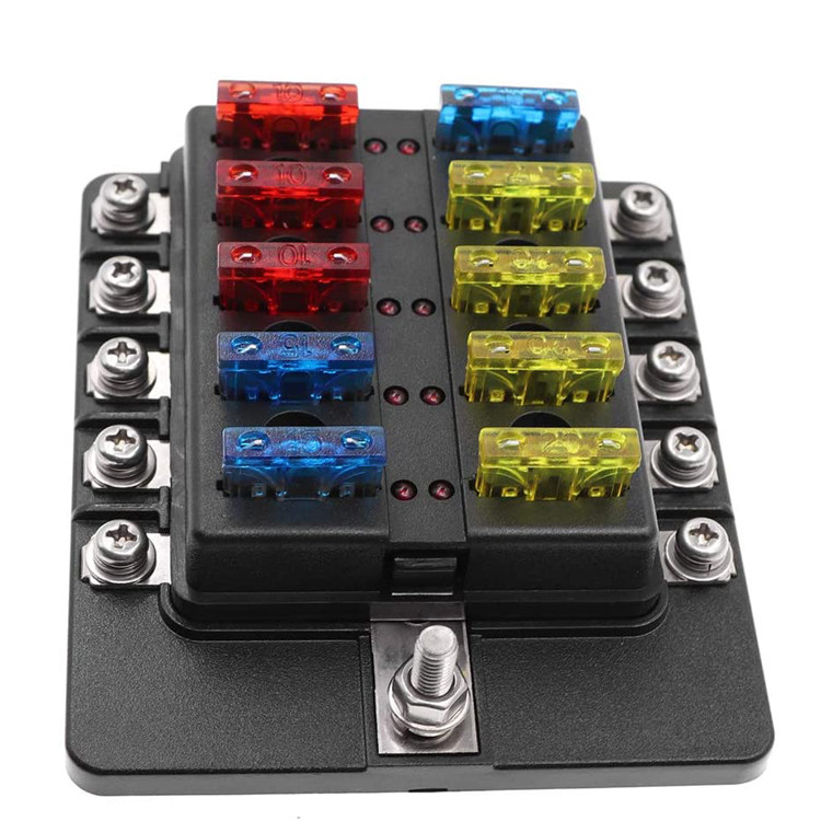 Car retrofit with screw fixed high power with LED lamp 6 8 10 12 Road PD Number fuse bottom box seat-Taobao