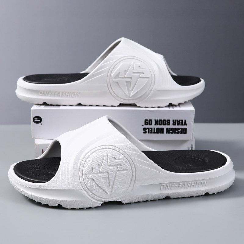 Slippers men's trendy summer outdoor wear stepping on shit feeling non-slip thick bottom all-match basketball leisure trend sports one word drag men