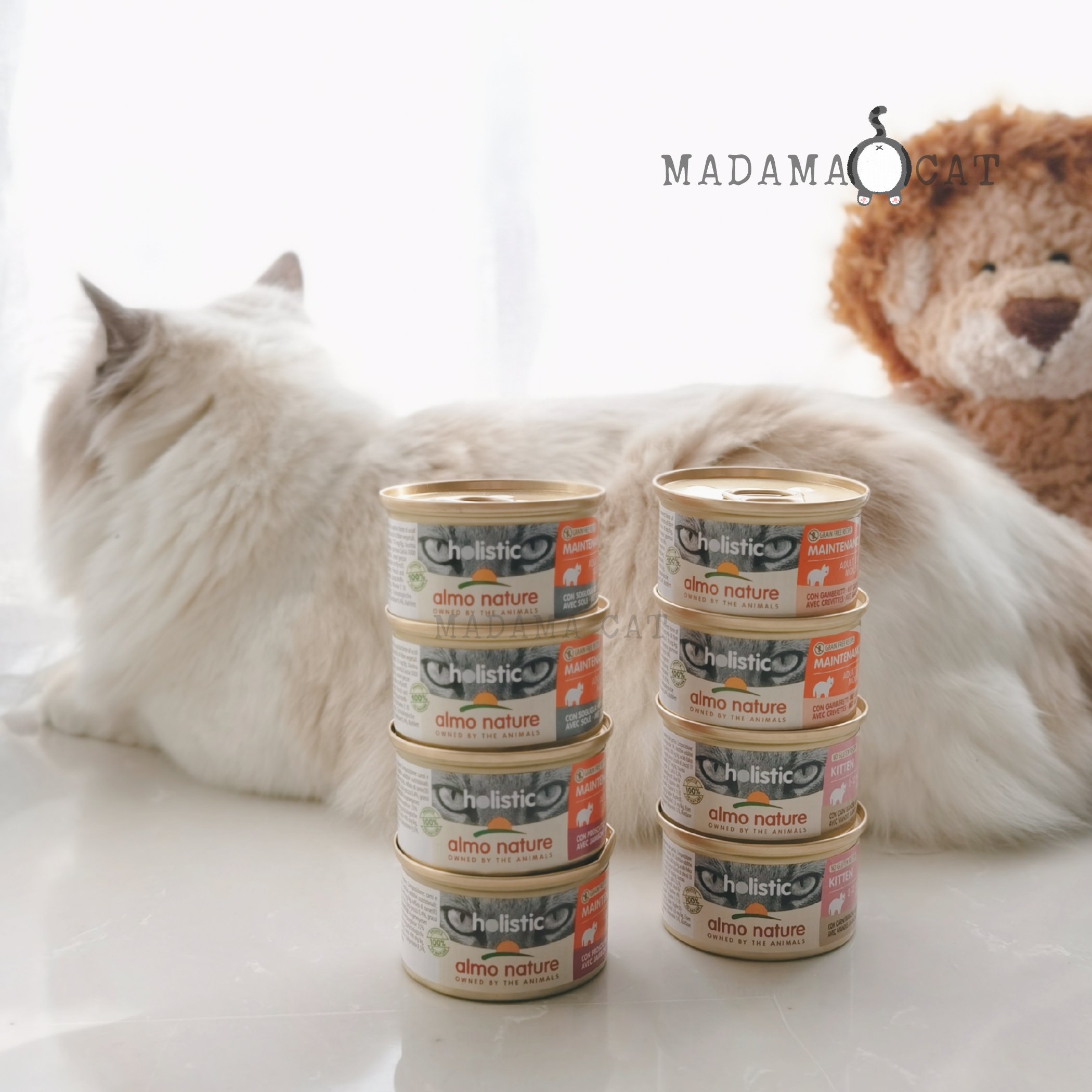 Italian Almo Nature kitten adult cat grain-free staple food canned cat 85g white meat shrimp meat dragon fish
