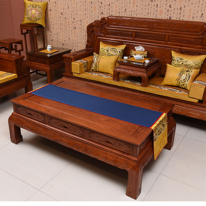 Chinese auspicious cloud pattern Chinese style living room mahogany coffee table flag dining table porch tassel long table flag golden custom