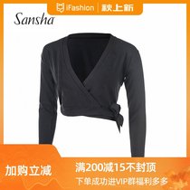 Sansha France new adult lace-up warm clothes dance practice clothes long sleeve shirt ballet Cotton