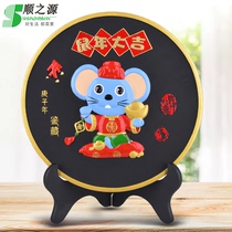 The year of the rat Grand Gedeh County New Zodiac creative carving decoration New Year gift home crafts entrance office decoration