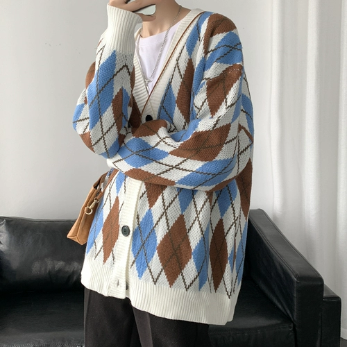 Tmall, кардиган, брендовый свитер, демисезонный пуховик, ретро трикотажная куртка, V-образный вырез, большой размер, свободный крой