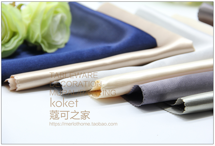 Koket 蔻 Nhiều màu rắn satin khăn ăn phương tây Vải bàn ăn vải nhà phòng Mẫu khăn napkin