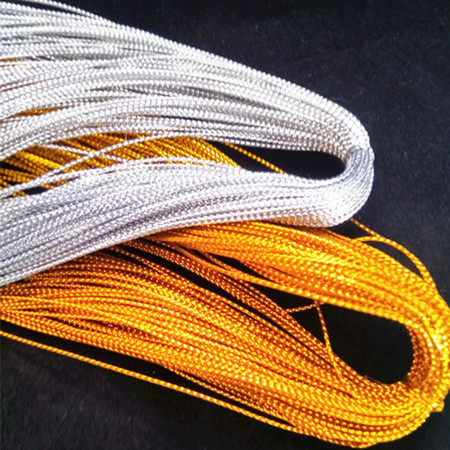 1mm gold and silver round core-spun non-elastic cord for trademark rope jewelry tag craft thread accessories - Taobao