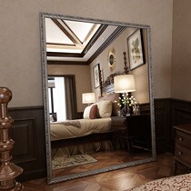 Solid Wood retro dressing mirror clothing store thin fitting mirror wedding shop mirror wall hanging floor mirror European and American style