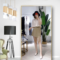 ins clothing store mirror full body dressing mirror aluminum alloy thin face extended floor mirror wall fitting mirror