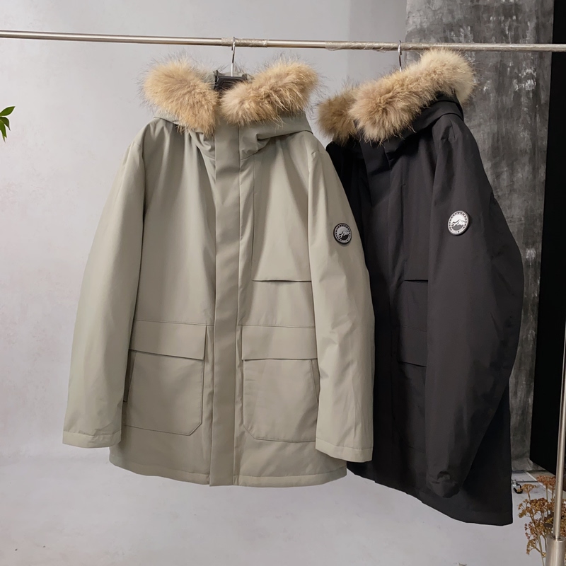 Men's Winter Comfortable Velvet Ultra-Light Shell Windproof Raccoon Fur Collar 90 White Goose down Jacket Tx