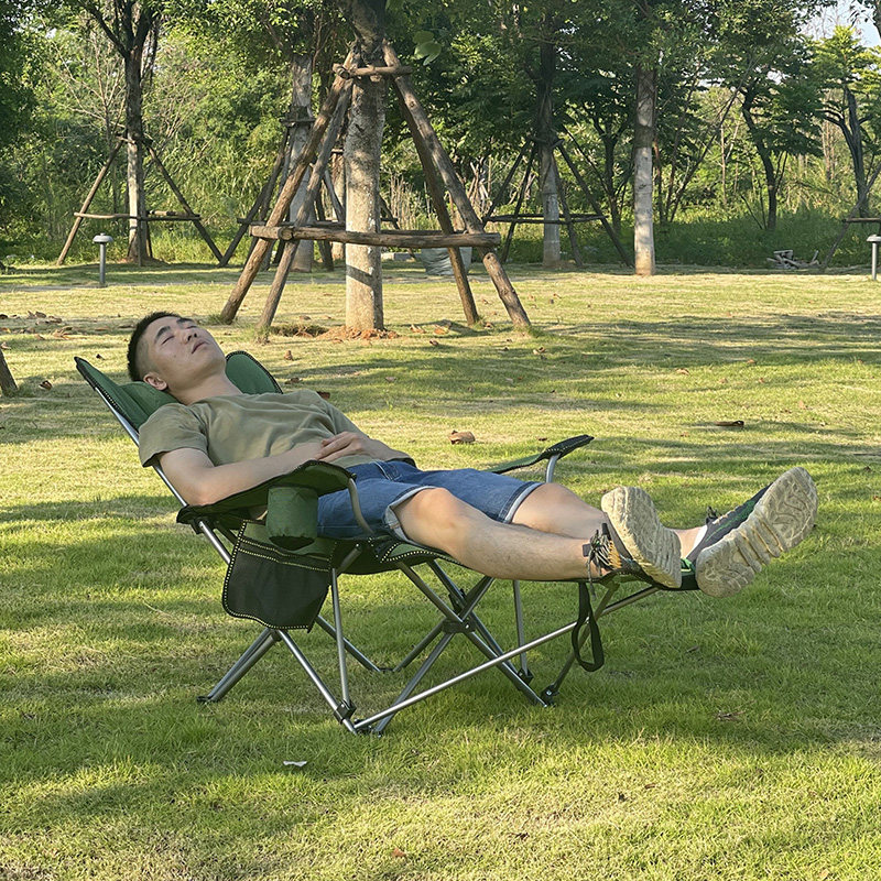 Outdoor Folding Chair Office Lunch Lounge Chair Portable Beach Chair Backrest Sitting Fishing Chair Camping Home Leisure Chair