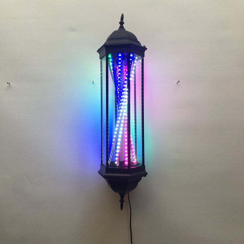 Hairdressing turning light led light with glass outdoor waterproof wall hanging hair salon light box patch hanging wall barber shop sign light