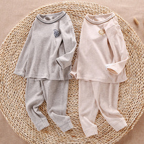 Male baby autumn clothes spring and autumn thin boys cotton long sleeve comfortable simple home wear underwear set A cotton