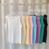 HALO BBING spring summer knitted vest with base shirt skinny cover milk Joker artifact womens coat sleeveless