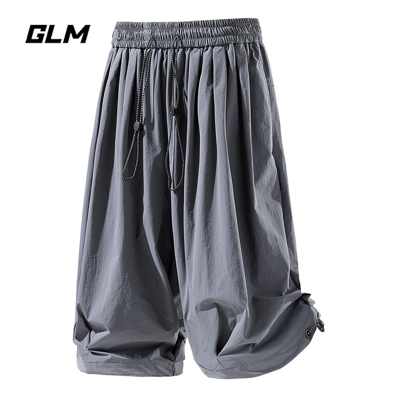 Glm Official Genuine Ice Silk Cropped Pants for Men, Summer Loose Breathable Wide-Leg Casual Sports Trendy Brand Cropped Pants Glm Official Genuine Ice Silk Cropped Pants for Men, Summer Loose Breathable Wide-Leg Casual Sports Trendy Brand Cropped Pants