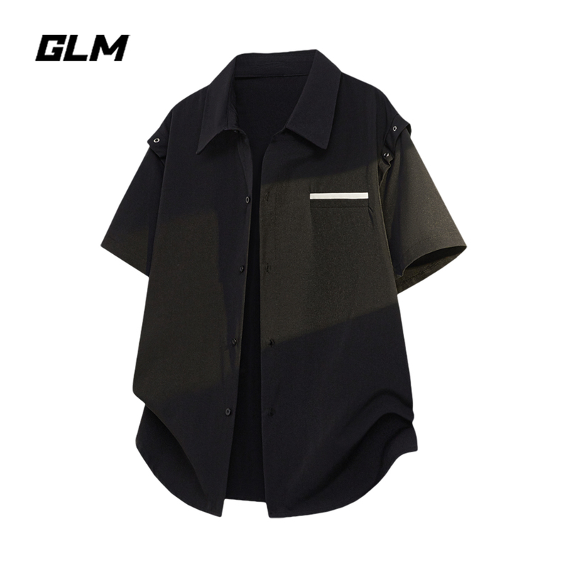 Glm Official Authentic Summer Men's Short-Sleeved Shirt, Loose Lapel, Casual, Breathable, Trendy, Versatile Cardigan Top Glm Official Authentic Summer Men's Short-Sleeved Shirt, Loose Lapel, Casual, Breathable, Trendy, Versatile Cardigan Top