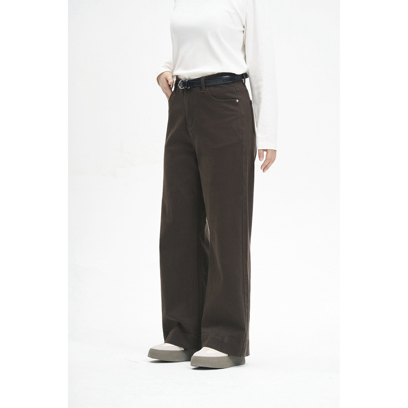 In Stock [Hp·Zero Sense Brown Jeans] Pear-Shaped Hip-Covering, Slimming, Versatile, All-Cotton Casual Yarn-Dyed Jeans