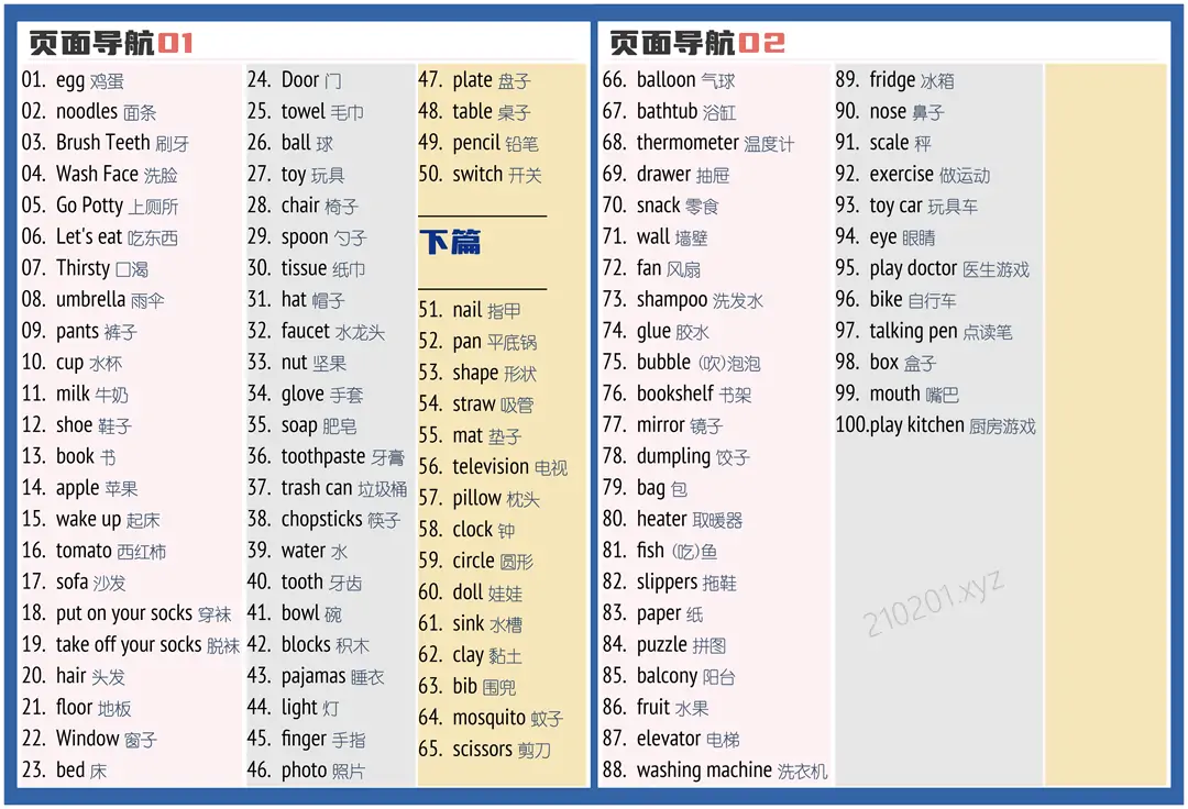 见物能聊《趣味英语100说》—— 100个常见物品每日亲子英语词汇PDF+音频+视频