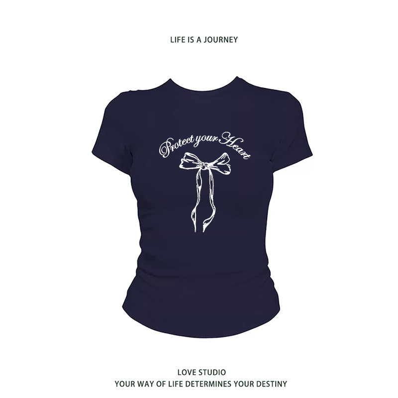Babybunny American Sweet and Cool Spicy Girl Short-Sleeved T-Shirt for Women, Spring and Summer Slim Fit Waist-Cinching Top