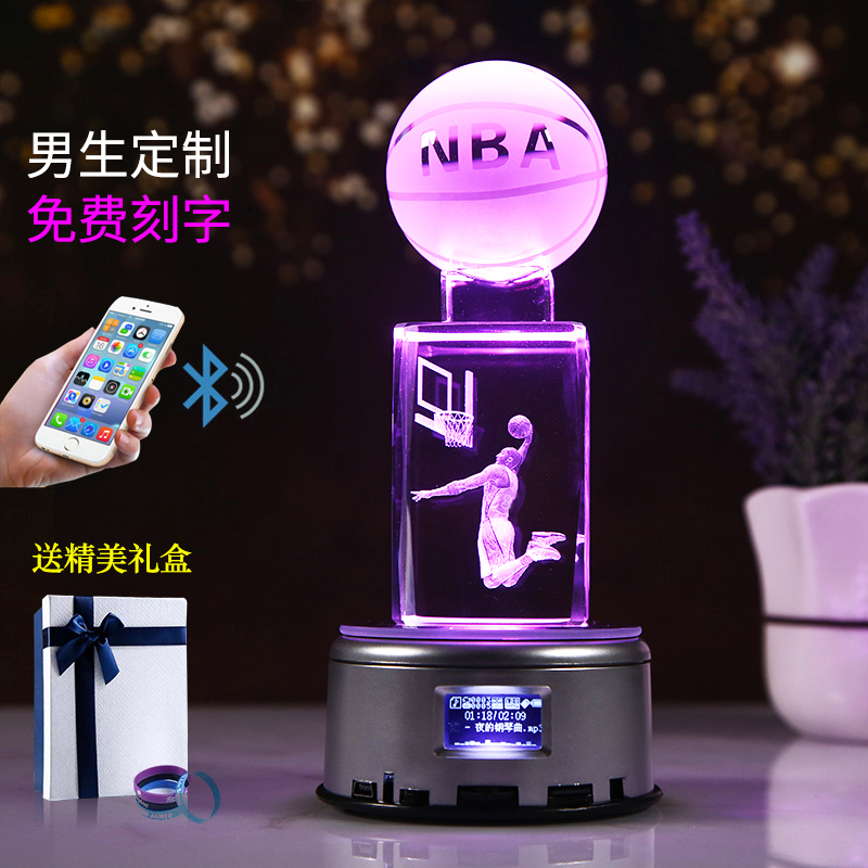 Birthday Gift Crystal Kobe Bryant Figurine Curry Basketball Merchandise Irving James Model Boys' Souvenir