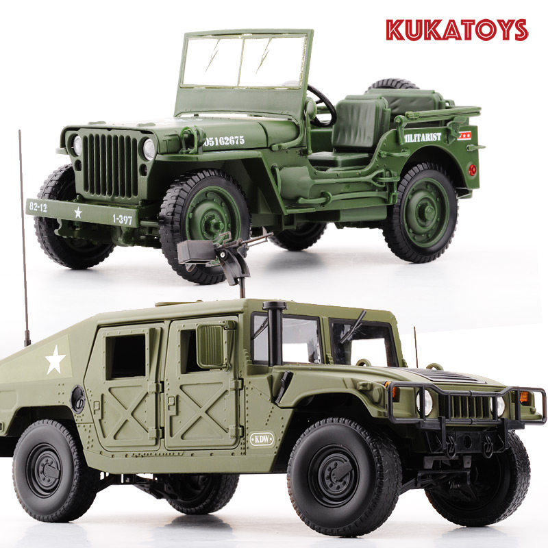 Alloy Military Vehicle Model 1:18 Military Tactical Jeep Dry Horse H1 WWII Willis Military Vehicle Gift Kaidiway