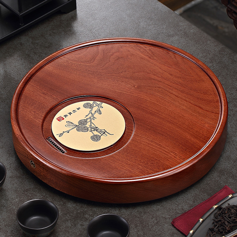 Morning high rosewood wood tea tray was circular household whole logs from the national Taiwan university, I and contracted with drainage