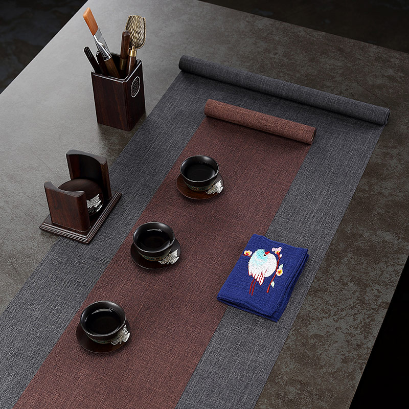 Morning high waterproof zen tea table linen cloth art of Chinese style tea table flag Japanese zen tea tray mat tea tea
