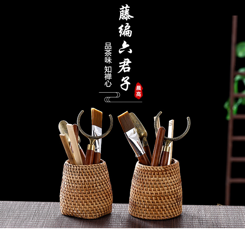 Morning high kung fu tea tea sets accessories tea six gentleman 's real wood clamp fork spoon cup tea tweezers to zero