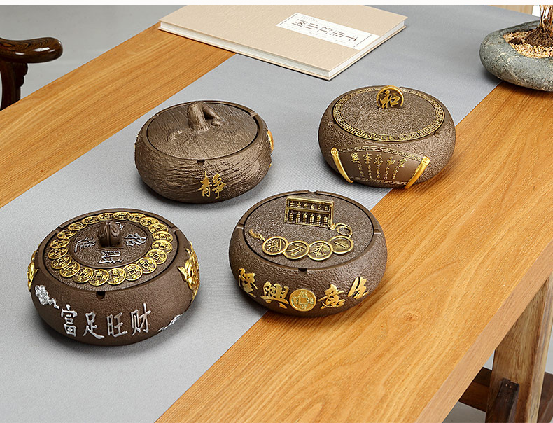 Morning high high - grade windproof archaize creative large ashtray with cover sitting room home furnishing articles tea has a lid