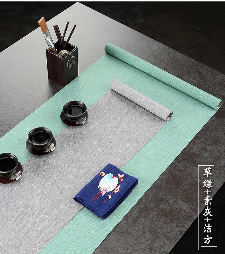 Morning high waterproof zen tea table linen cloth art of Chinese style tea table flag Japanese zen tea tray mat tea tea