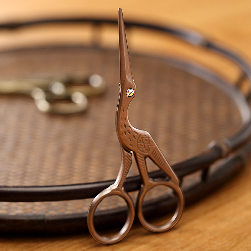 Morning high retro crane small pointed scissors cuts tea tea tea tea tea accessories cut tea package