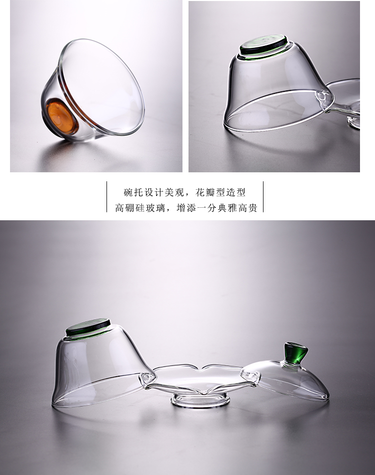 Morning three high heat - resistant glass to make tea tureen kung fu tea cups thickening finger bowl tea accessories