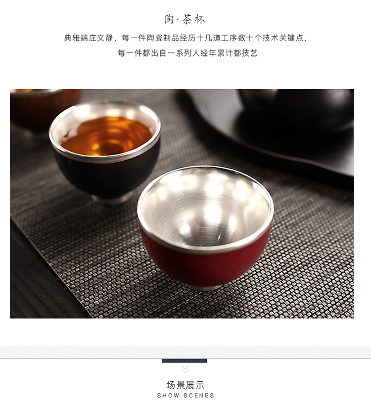 Morning high manual 999 sterling silver cup coppering. As silver personal cup master cup sample tea cup kung fu tea cups ceramic bowl with restoring ancient ways