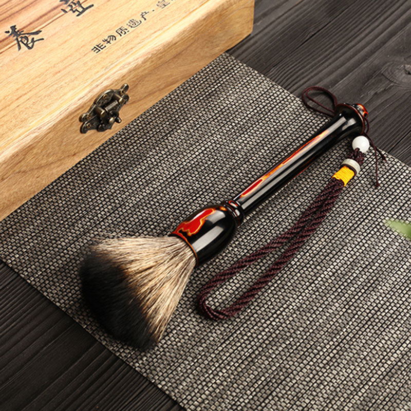 Morning high Chinese lacquer purple light wood real wood shai YangHuBi dropping the badger wash brush pen tea tea accessories