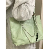 Зеленая вместительная и большая сумка на одно плечо, 2024 года, изысканный стиль, в западном стиле