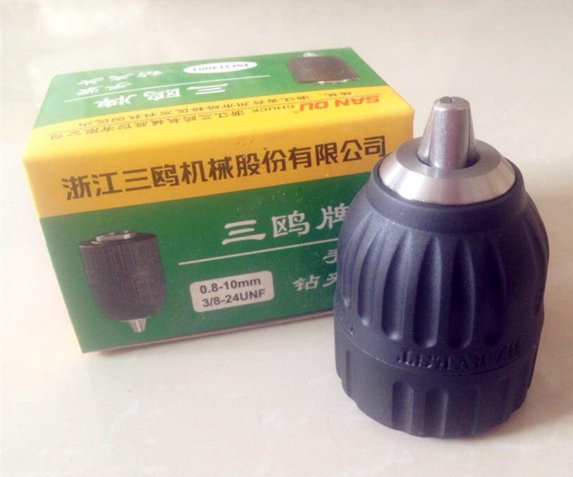 Fit 10A electric drill electric drill hand tight self-tight drill collet 10mm 3 8 1 2 threaded size hole clamping head