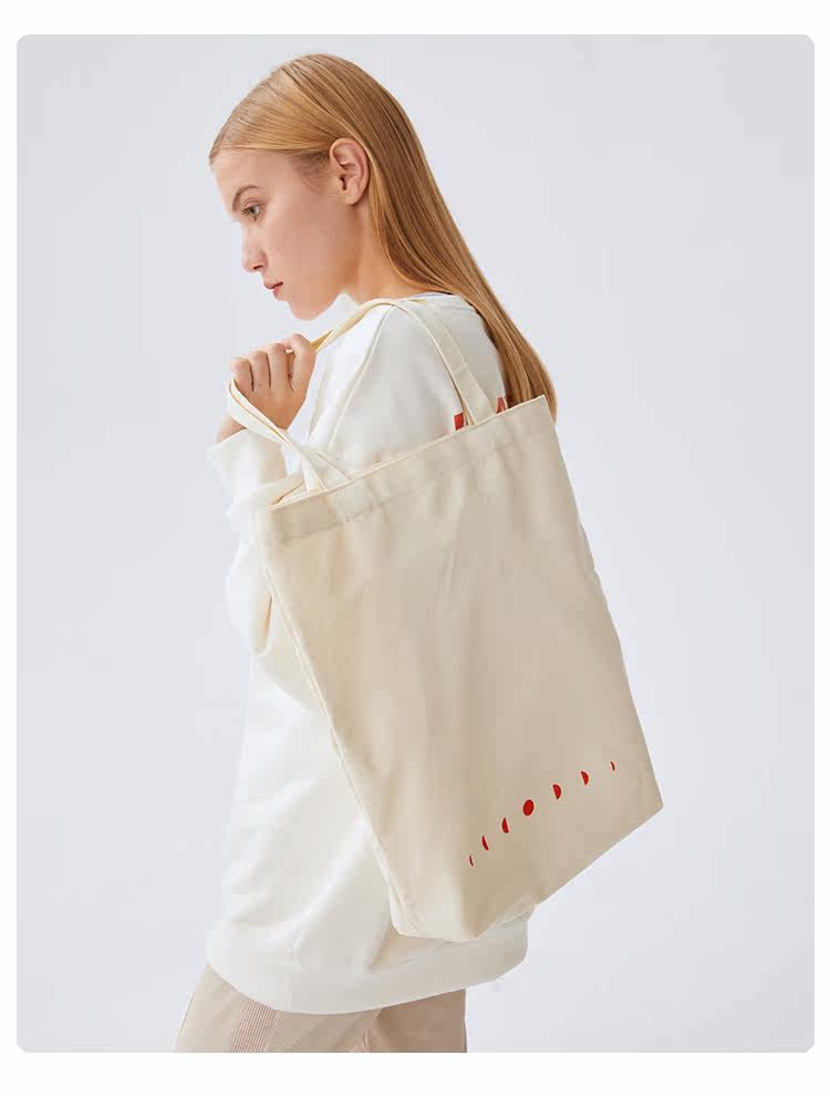 спортивная сумка 粒子狂热pf本色无漂磁力吸扣内袋蝴蝶轻便印花帆布袋