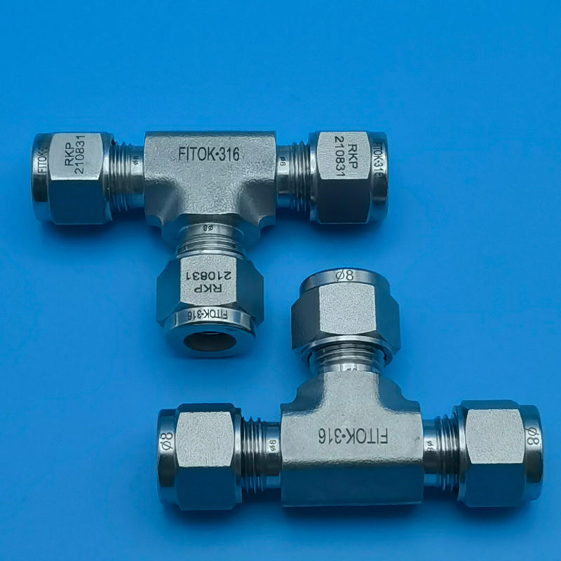 Fitok 8mm Three-Way Intermediate Ferrule Three-Way Connector 8mm Tube Outer Diameter Model Ss-Ttt-Ml8 Fitok 8mm Three-Way Intermediate Ferrule Three-Way Connector 8mm Tube Outer Diameter Model Ss-Ttt-Ml8
