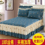 Chăn bông trải giường đệm giường đơn mảnh 1.8x2.0m giường chống bụi bông khăn trải giường nhóm bảo vệ