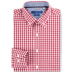 SmartFive Tương phản Slim Red Kẻ sọc Áo sơ mi nam dài tay Cotton Thời trang Thanh niên Mỹ Áo sơ mi giản dị sơ mi tay ngắn nam Áo