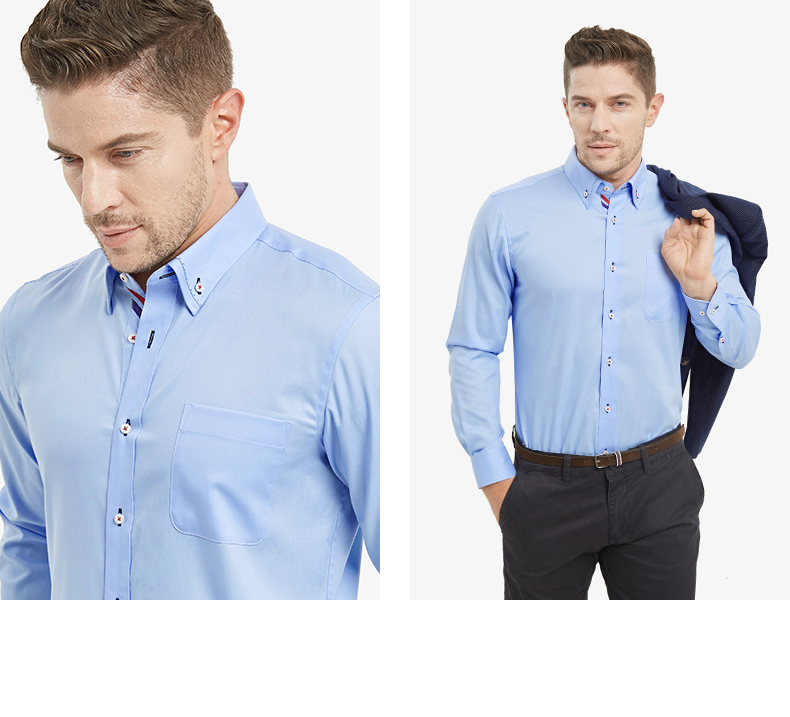 Thời trang mùa thứ năm áo sơ mi trắng nam dài tay cotton miễn phí ủi kinh doanh thanh niên giản dị Slim áo màu mùa thu nam thương hiệu áo sơ mi nam cao cấp