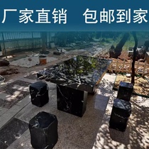 Outdoor garden stone table and bench yard set of natural square tables and chairs marble head home granite long table