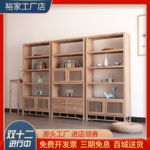 New Chinese style Bogu rack modern simple Zen tea cabinet display rack living room solid wood partition tea room storage rack cabinet