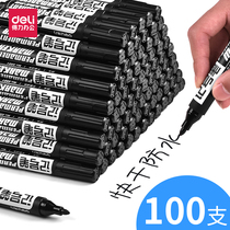 100 strength marker Black large pen large capacity oil pen red and blue non-fading box head pen