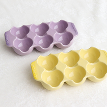 Export French creative ceramic storage box kitchen storage box refrigerator refrigerated egg tray can be cooked