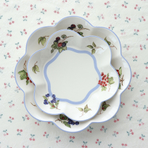 Export to Germany Weibo Fresh Grange Series dinner plate household flower type deep plate fruit plate large fruit vegetable dish noodle bowl