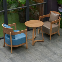 Casual Milk Tea Shop Table And Chairs Combined Fresh Dessert Shop Cake Baking Bacon Cafeterie Solid Wood Sofa Chair Brief